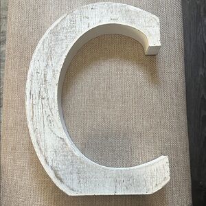 Hobby Lobby Rustic White Wooden Letter C - NWT
